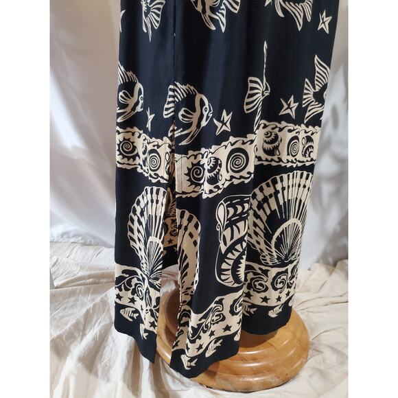 Peppermint Bay NWT Fish Square Neck Sleeveless Maxi Dress Size S Beachy Black - Picture 6 of 10